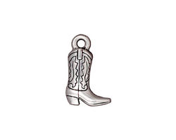 TierraCast Antique Silver (plated) Western Boot Charm 12x18mm