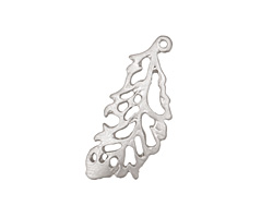 Ezel Findings Rhodium (plated) Chestnut Oak Leaf Pendant 11x27mm