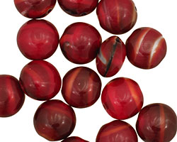 Czech Glass Pomegranate Puff Coin 10mm