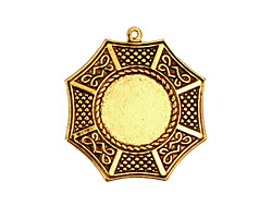 Stampt Antique Gold (plated) Bagua Round Setting 13mm
