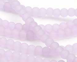 Opaque Light Lavender Recycled Glass Round 4mm