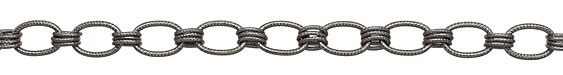 Gunmetal (plated) Large Etched Single Triple Cable Chain