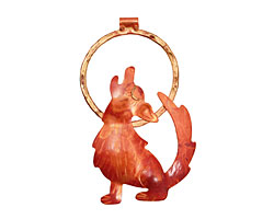 Patricia Healey Copper Howling Wolf Pendant 50x73mm