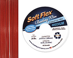 Soft Flex Red Coral .019" (Medium) 49 Strand Wire 10ft.