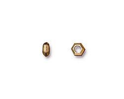 TierraCast Antique Gold (plated) Large Hole Faceted Heishi 5mm