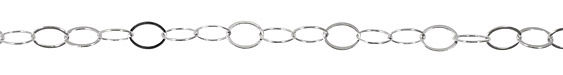 Silver (plated) Flat Oval Chain