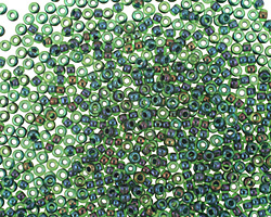 TOHO Rainbow Peridot (with Opaque Green Lining) Round 11/0 Seed Bead