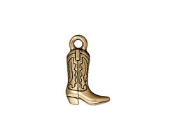 TierraCast Antique Gold (plated) Western Boot Charm 12x18mm