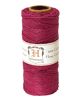Dark Pink Hemp Twine 20 lb, 205 ft