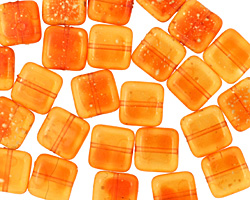 Czech Glass Coated Sunshine Dust Square 9mm