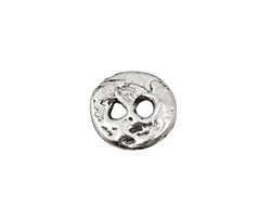 Rustic Charms Sterling Silver 2-Hole Button 15x13mm