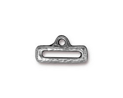 TierraCast Antique Pewter (plated) Distressed Slide w/ Loop 10x19mm