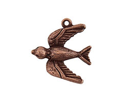 Nunn Design Antique Copper (plated) Bird Charm 20x22mm
