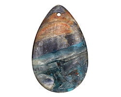 Kyanite (in resin) Flat Teardrop Pendant 30x47mm