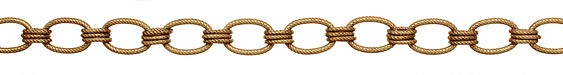 Antique Brass (plated) Large Etched Single Triple Cable Chain