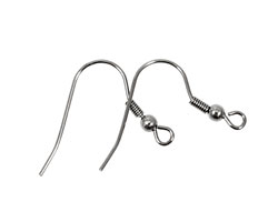Stainless Steel Ear Wire w/ Coil & Ball