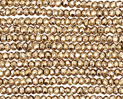 Golden Pyrite Faceted Rondelle 3mm