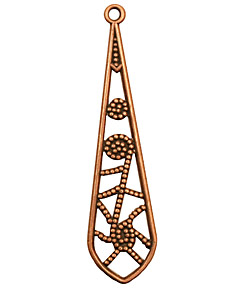Stampt Antique Copper (plated) Beaded Web Dangle 13x50mm