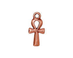 TierraCast Antique Copper (plated) Ankh Charm 10x21mm