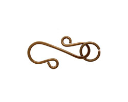 Vintage Bronze Enameled Copper S Clasp 20x13mm, 8mm ring