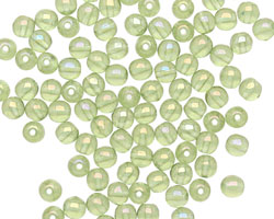 Czech Glass Luster Iris Olivine Round 4mm