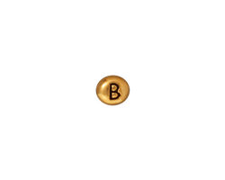 TierraCast Antique Gold (plated) Alphabet Bead "B" 7x6mm