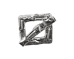Rustic Charms Sterling Silver Heavy Laced Toggle Clasp 21mm, 27mm bar