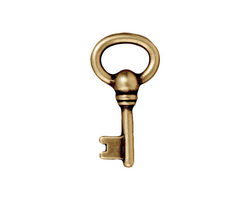 TierraCast Antique Brass (plated) Oval Key Charm 12x23mm