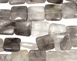 Natural Silver Quartz Puff Square 12mm