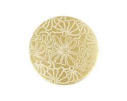 Lillypilly Gold Weathered Daisy Anodized Aluminum Disc 25mm, 22 gauge