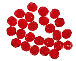 Czech Fire Polished Glass Siam Ruby Round 6mm