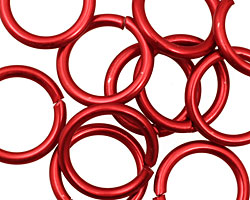 Red Anodized Aluminum Jump Ring 18mm, 12 gauge (13.1mm inside diameter)