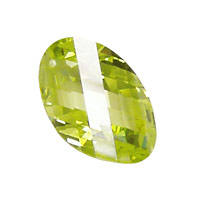 Lemon Ice Faceted Twisted Oval 15x17mm