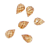 Champagne Faceted Teardrop 6x9mm