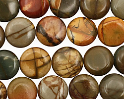 Red Creek Jasper Puff Coin 10mm