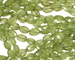 Peridot Faceted Irregular Flat Oval 6-7x4-5mm