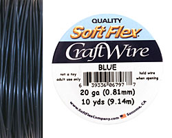 Soft Flex Blue Craft Wire 20 gauge, 10 yards