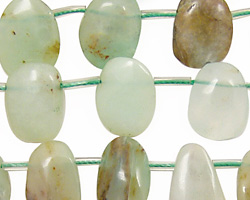 Peruvian Blue Opal Freeform Oval Drops 10-15x15-18mm