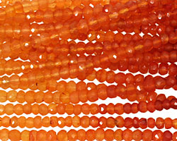Carnelian (natural-orange) Irregular Faceted Rondelle 4mm