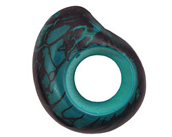 Tagua Nut Turquoise Open Slice 33-45x24-36mm
