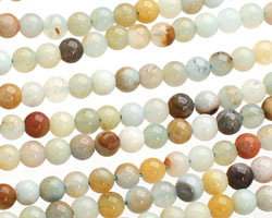 Amazonite Blk. Tourmaline Round 4mm