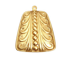 Brass Open Pea Pod Pendant 30x35mm