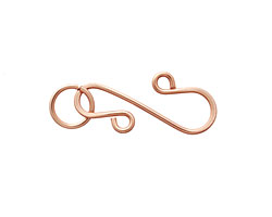 Rose Gold Enameled Copper S Clasp 20x13mm, 8mm ring