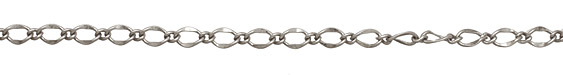 Antique Silver (plated) Long & Short Half Flat Curb Chain