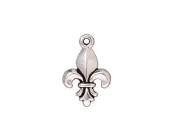 TierraCast Antique Silver (plated) Large Fleur de Lis Charm 12x18mm