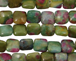 Fuchsite Ruby Puff Square 8mm
