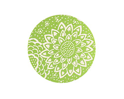 Lillypilly Lime Green Dahlia Anodized Aluminum Disc 25mm, 24 gauge