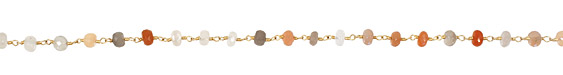 Moonstone (multi) Faceted Rondelle Gold (plated) Bead Chain