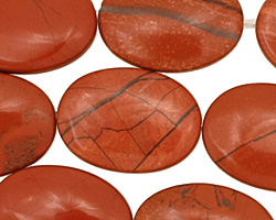 Red Jasper Flat Oval 25x18mm