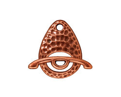 TierraCast Antique Copper (plated) Hammered Toggle Clasp 22x16mm, 24mm Bar